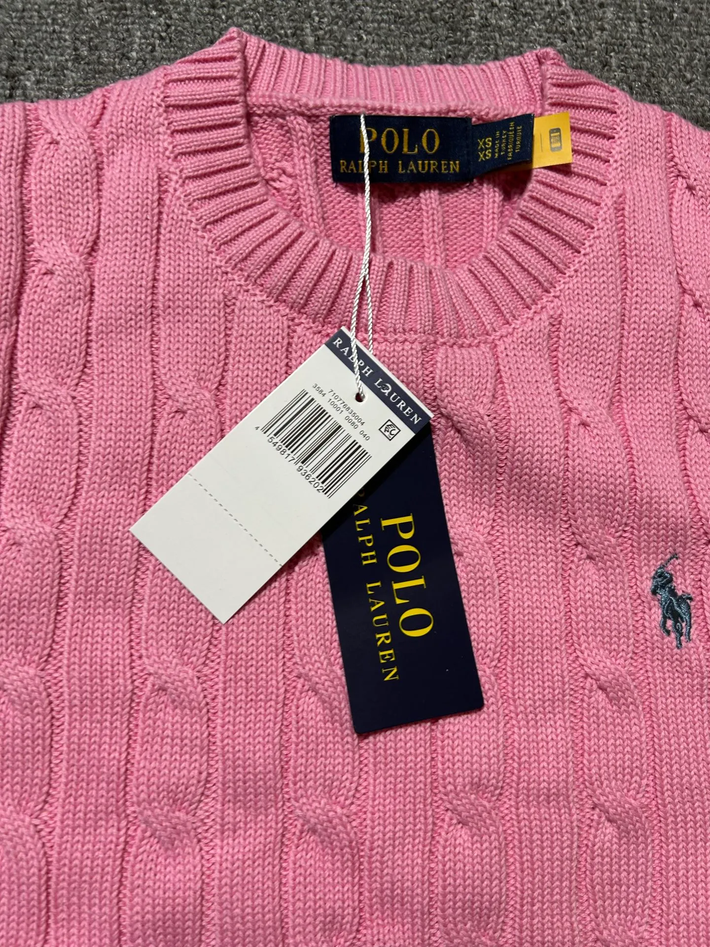 P160 Polo Ralph Lauren SS23 solid color logo embroidered sweater, official website logo on the collar. Scan the QR code to enter the official website and compare the quality at will. Size: XS-L